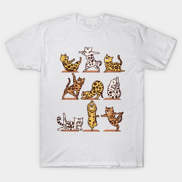Bengal Cat Yoga T-Shirt by huebucket